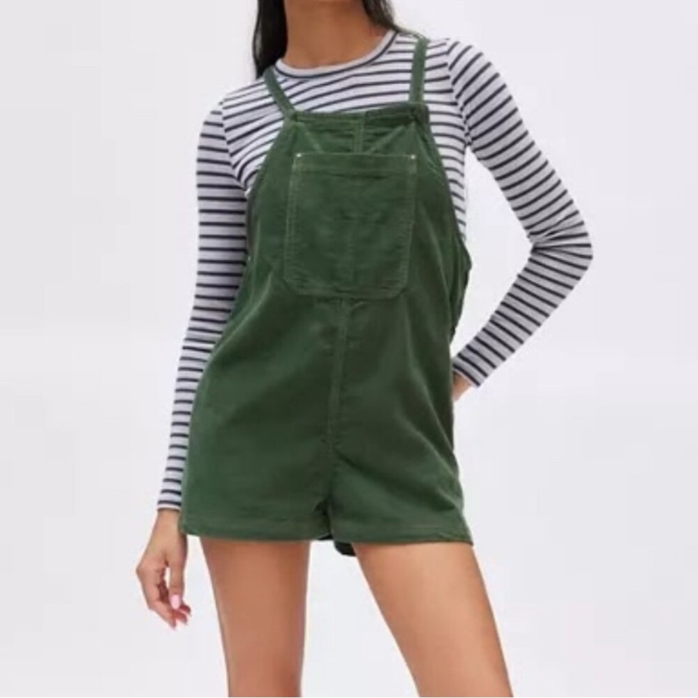 BDG Urban Outfitters Maya Green Corduroy Romper Overalls - Small
